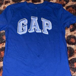 GAP Blue Tee with White-Outlined Logo